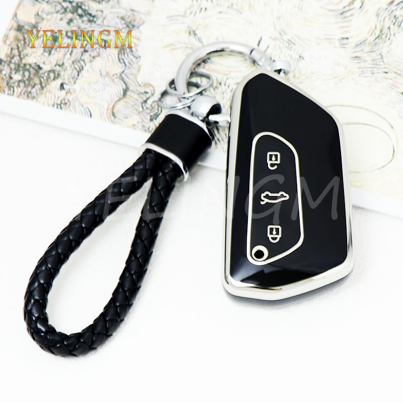 3-przyciskowe etui na kluczyk samochodowy TPU do Vw Volkseagen Golf 8 Mk8 Id.3 Id.4 Cupra Skoda Octavia A8 Seat Leon Mk4 Formentor Tarraco