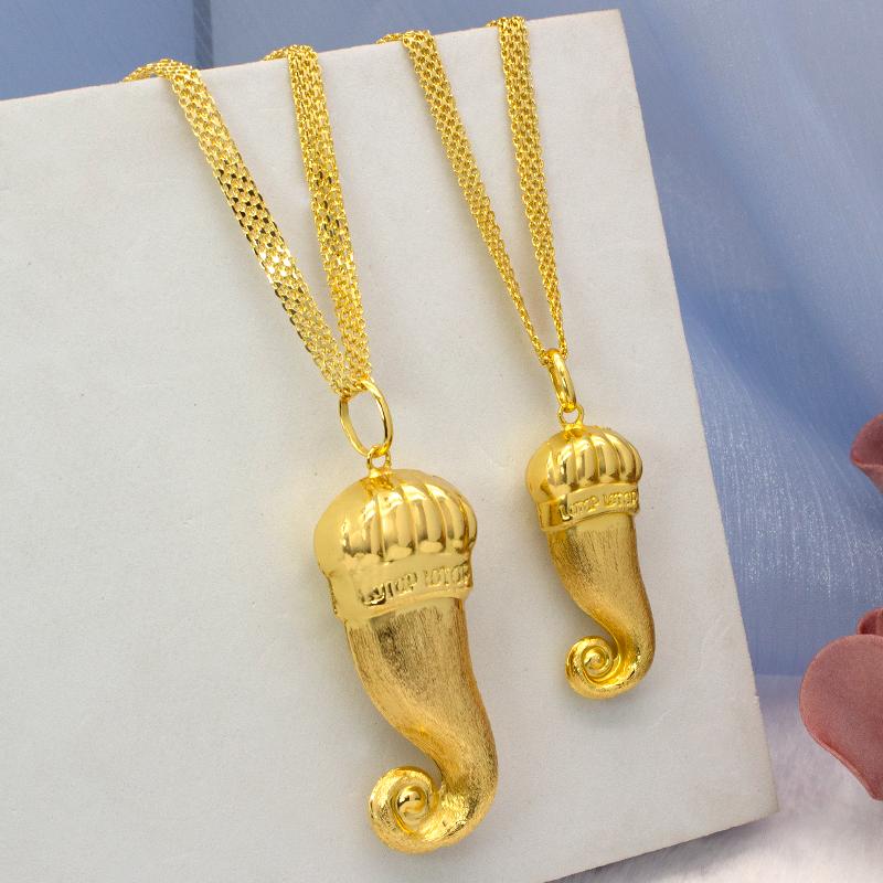 Italian Necklaces Chain for Women Men African Dubai Chili Pendant Necklace Trendy Zircon With Chain Small Large Size Gifts