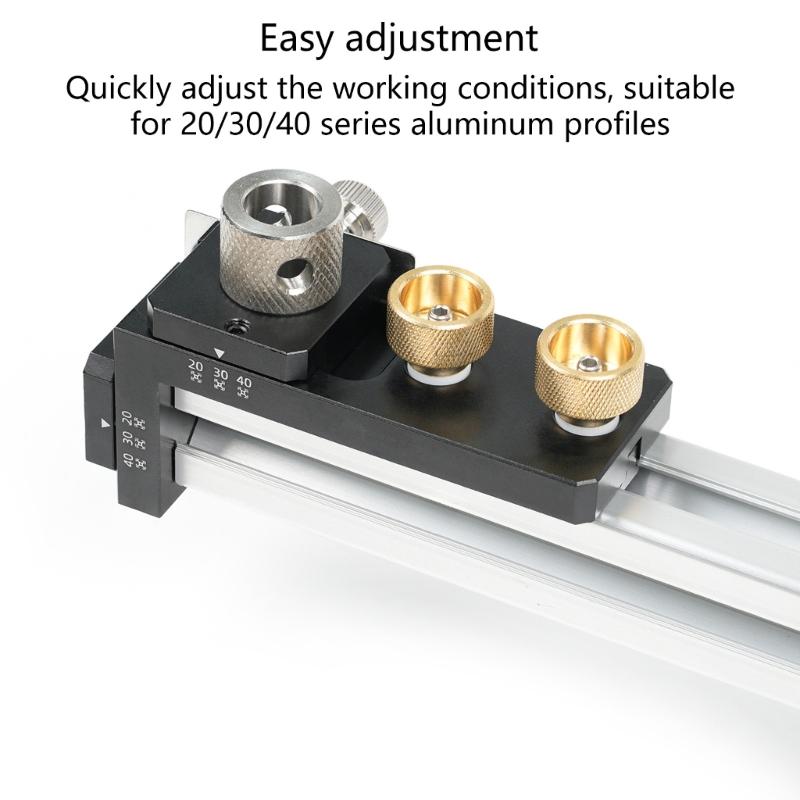 Aluminum Extrusion Positioning Drill Guide For Construction Furniture Assembly And Mechanical Projects