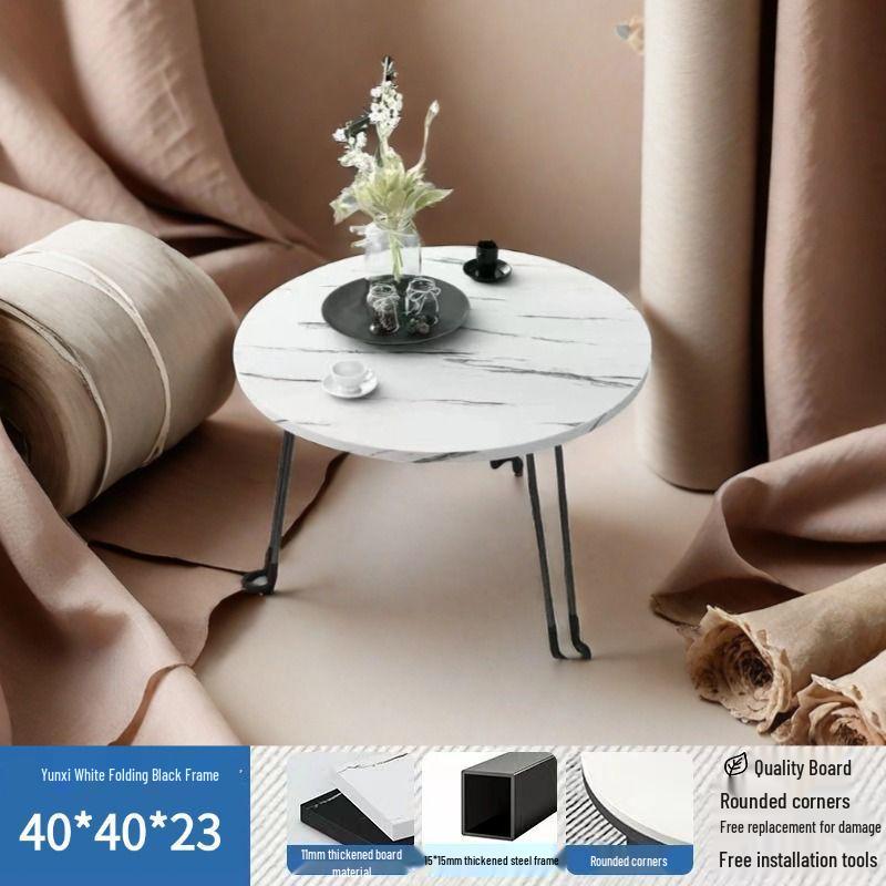 Simple Modern Light Luxury Coffee Table - Small Round Side Table for Living Room or Bedroom