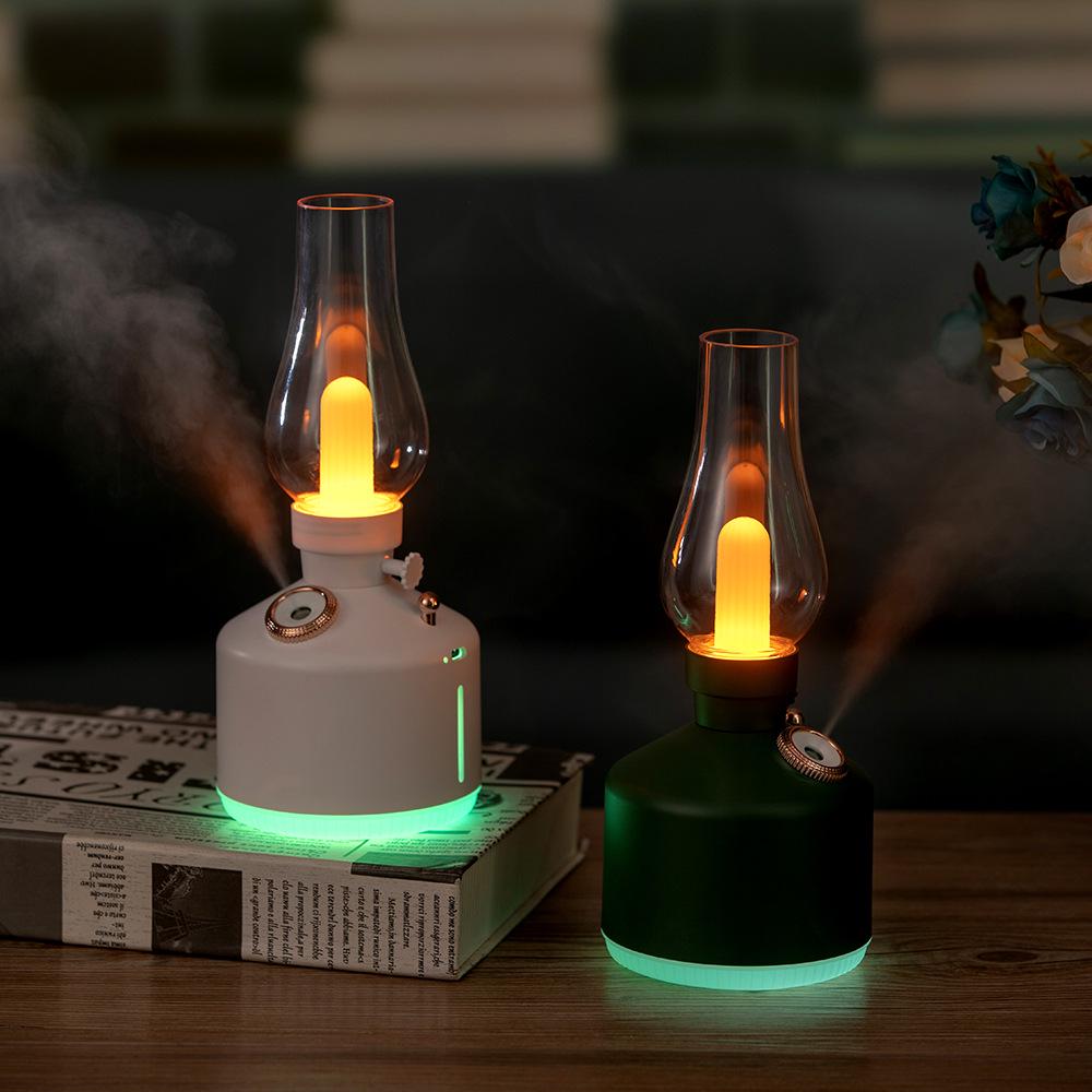 Retro USB Rechargeable Humidifier and Aroma Diffuser with Night Light