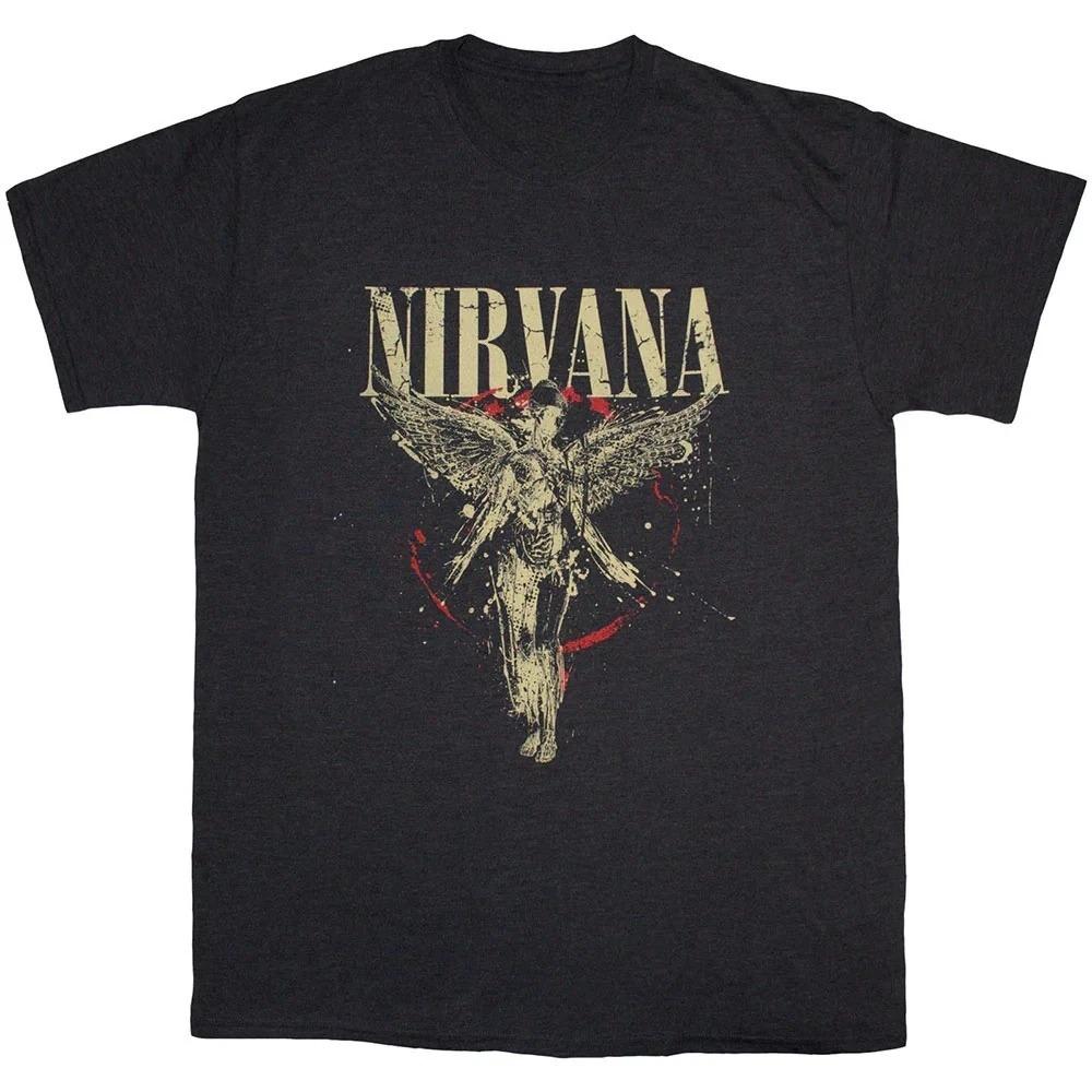 Nirvana Groupe de Rock Album Classique Affiche Impression Graphique T-shirt en Coton Streetwear Hip Hop Mode T-shirt Unisexe Femme Haut Lâche Surdimensionné