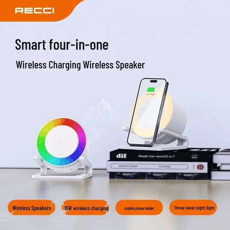 Recci RSK-W28 Wireless Charging Bluetooth Speaker with RGB Ambient Light