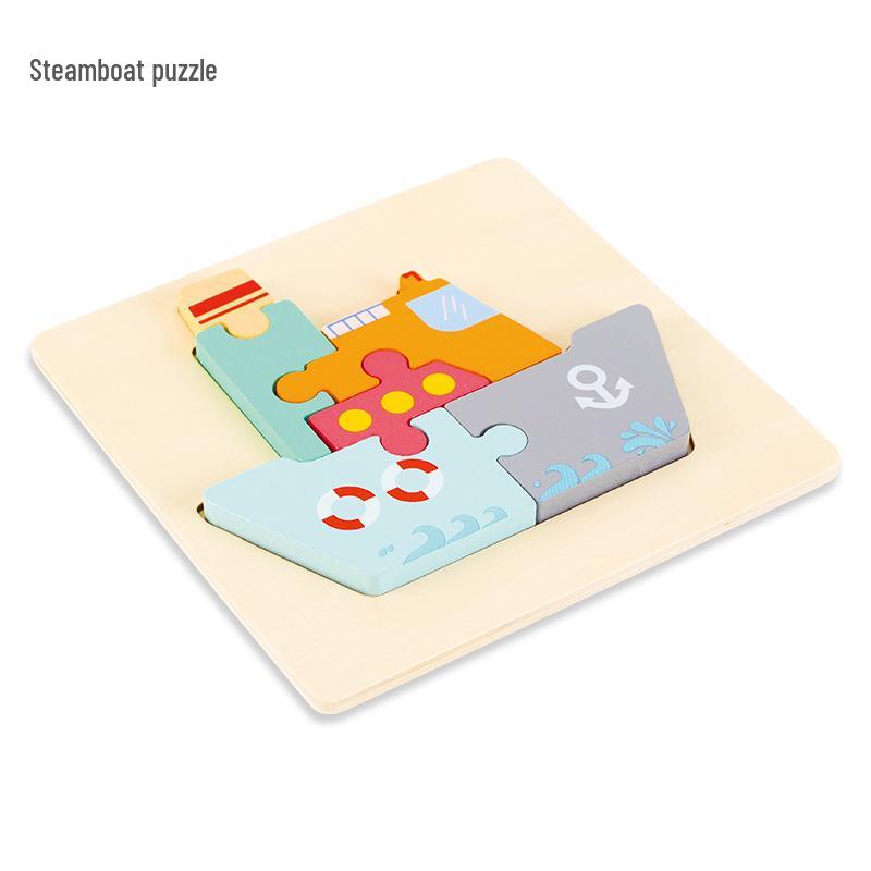 3D Wooden Puzzle Blocks for Toddlers: Educational Snap Fit Toys for Ages 3-6, Boys and Girls
