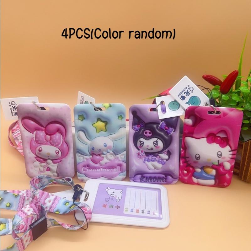 Cute Cartoon High-quality 3d Card Holder With Lanyard For Students Korean Version