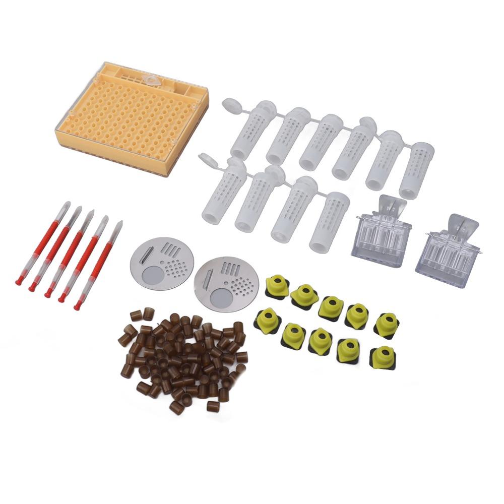130 Pcs Set Durable Queen Bee Rearing Grafting Kit Plastic Beekeeping Queen Rearing Box  Beekeepers