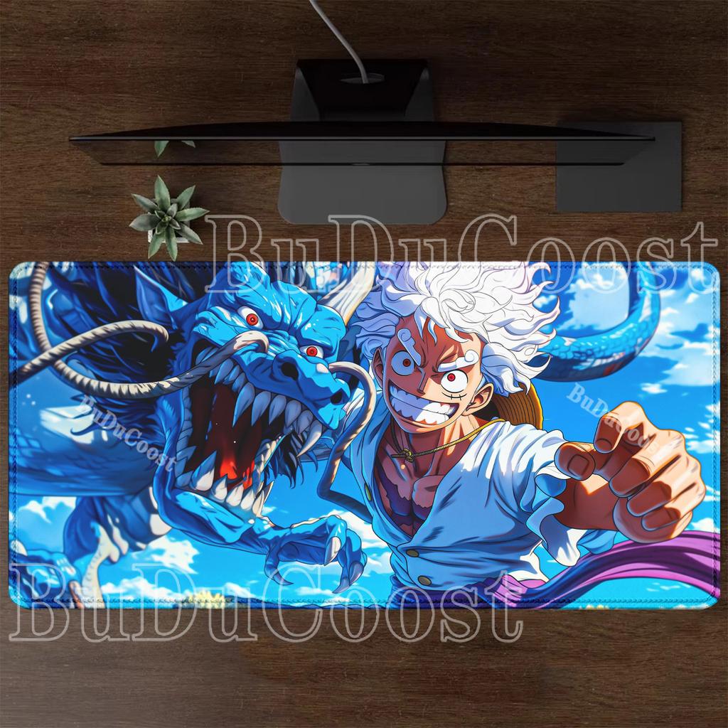 Luffy One Piece XXL Anime High-Definition Printed Computer Mouse Pad, Gaming Office Accessories, Non-Slip Desk Mat, Fast-Acting Keyboard Mouse Pad