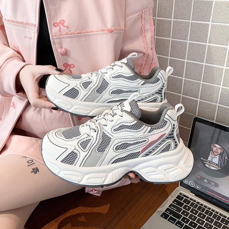 Sports Shoes Women Sneakers  Spring New Style, Thick Sole Height Increasing, Versatile And Walking Shoes Casual Sports Shoes