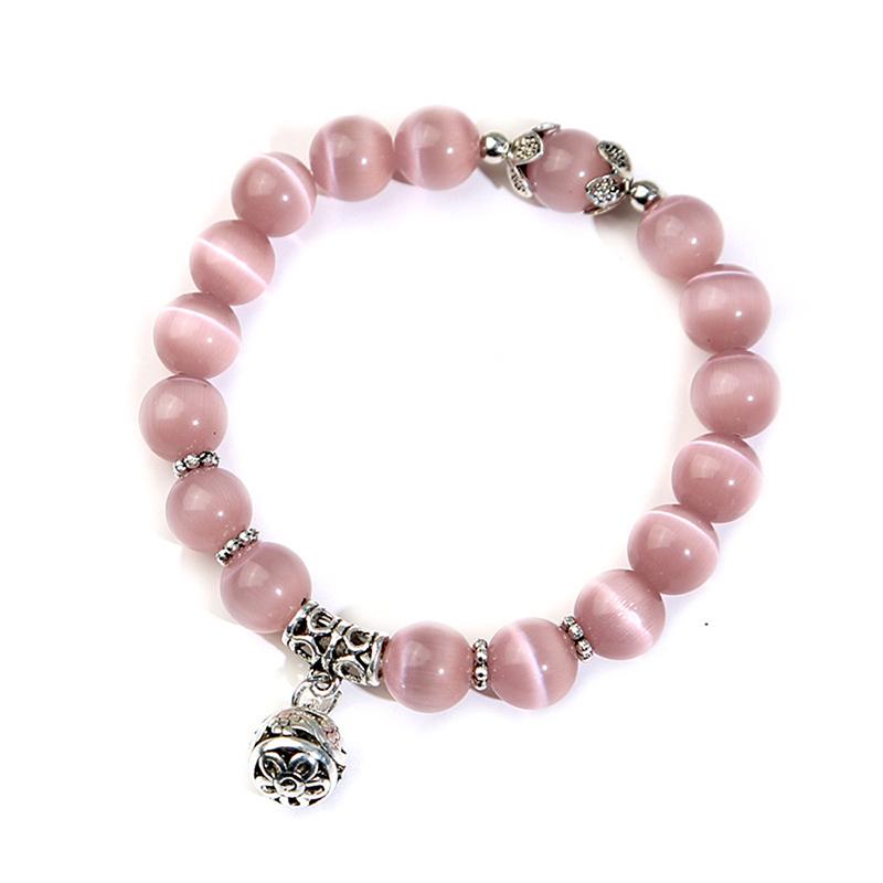 Natural Crystal Cat's Eye Stone Bead Bracelet Women's Opal Beads Bracelets Crystal Fashion Bracelet