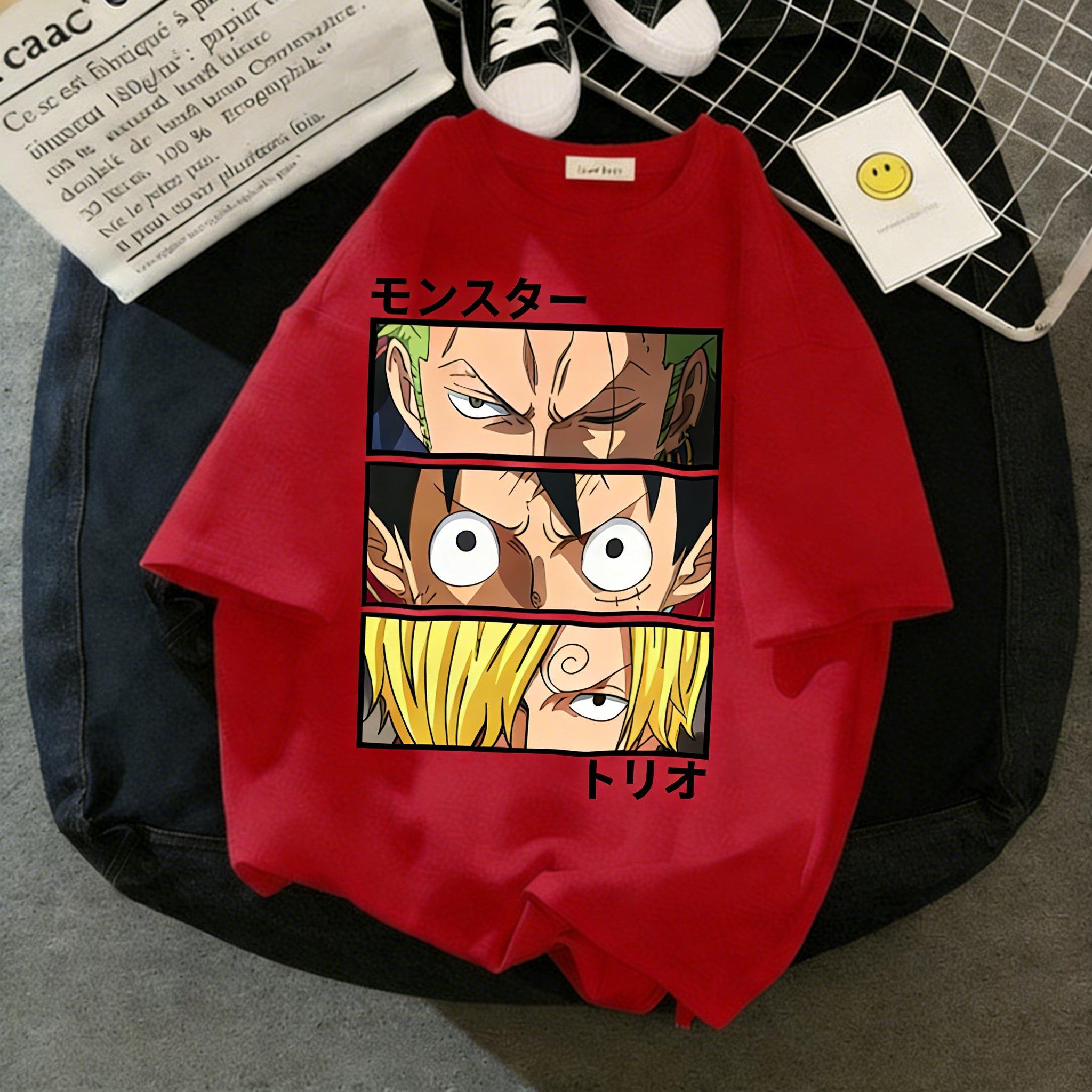 

One Piece Zoro Luffy Sanji Anime Graphic T Shirt Unisex Women Short Sleeve Tee Parentchild Clothing Casual Tops Summer 2026 Y2k S