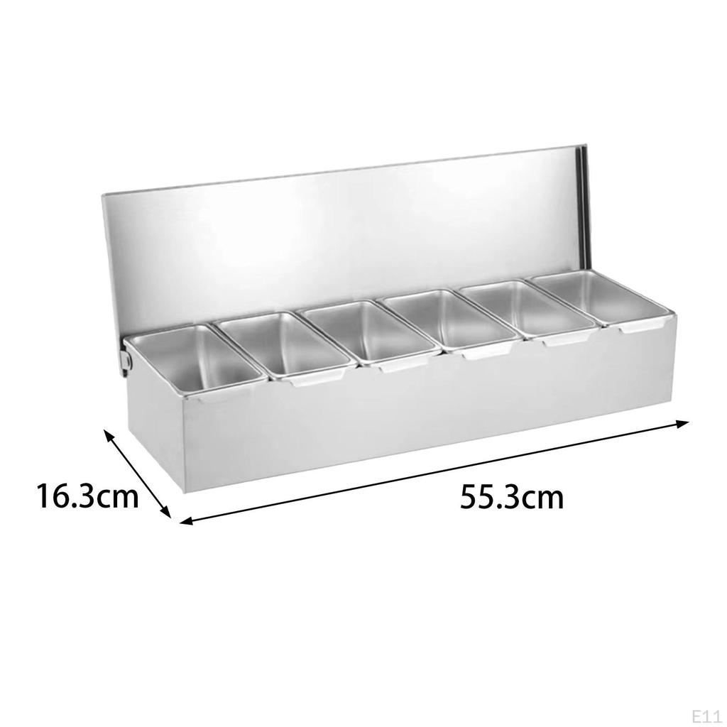 Krydderkrukke Krydder Krydder Oppbevaringsboks, Rustfritt stål for Restaurant Bar