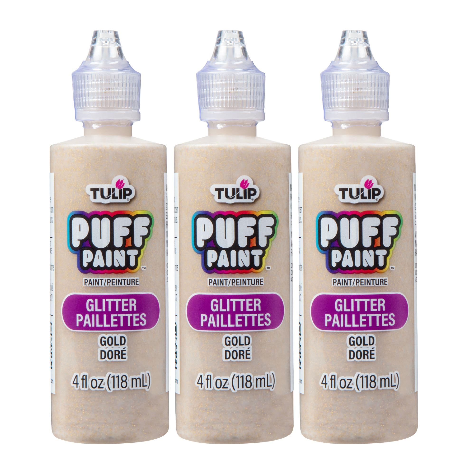 

TULIP Puff Paint Glitter Gold 4 fl oz 3 Pack