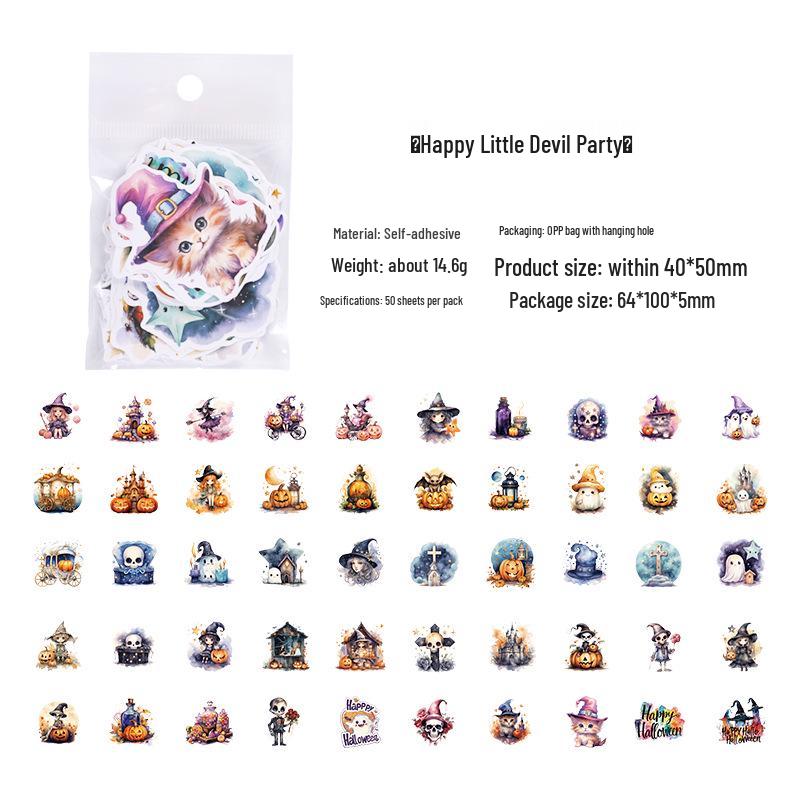 Yuezhen Candy Party Fun Halloween Sticker Pack - Hand Account Material Stickers