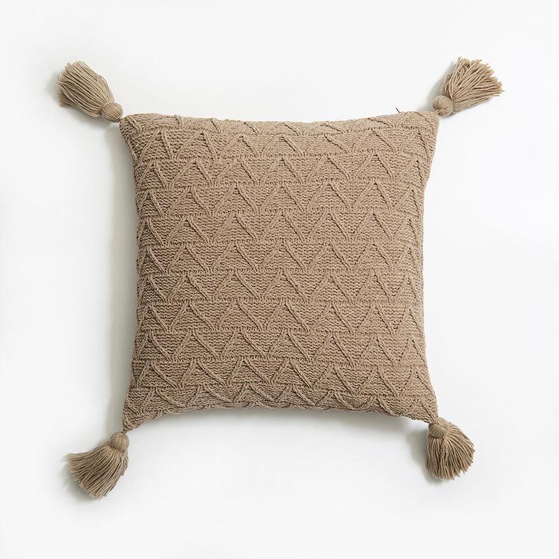 Chenille Knitted Pillow Cushion Cover - Home Furnishing Accessory (Core Not Included)