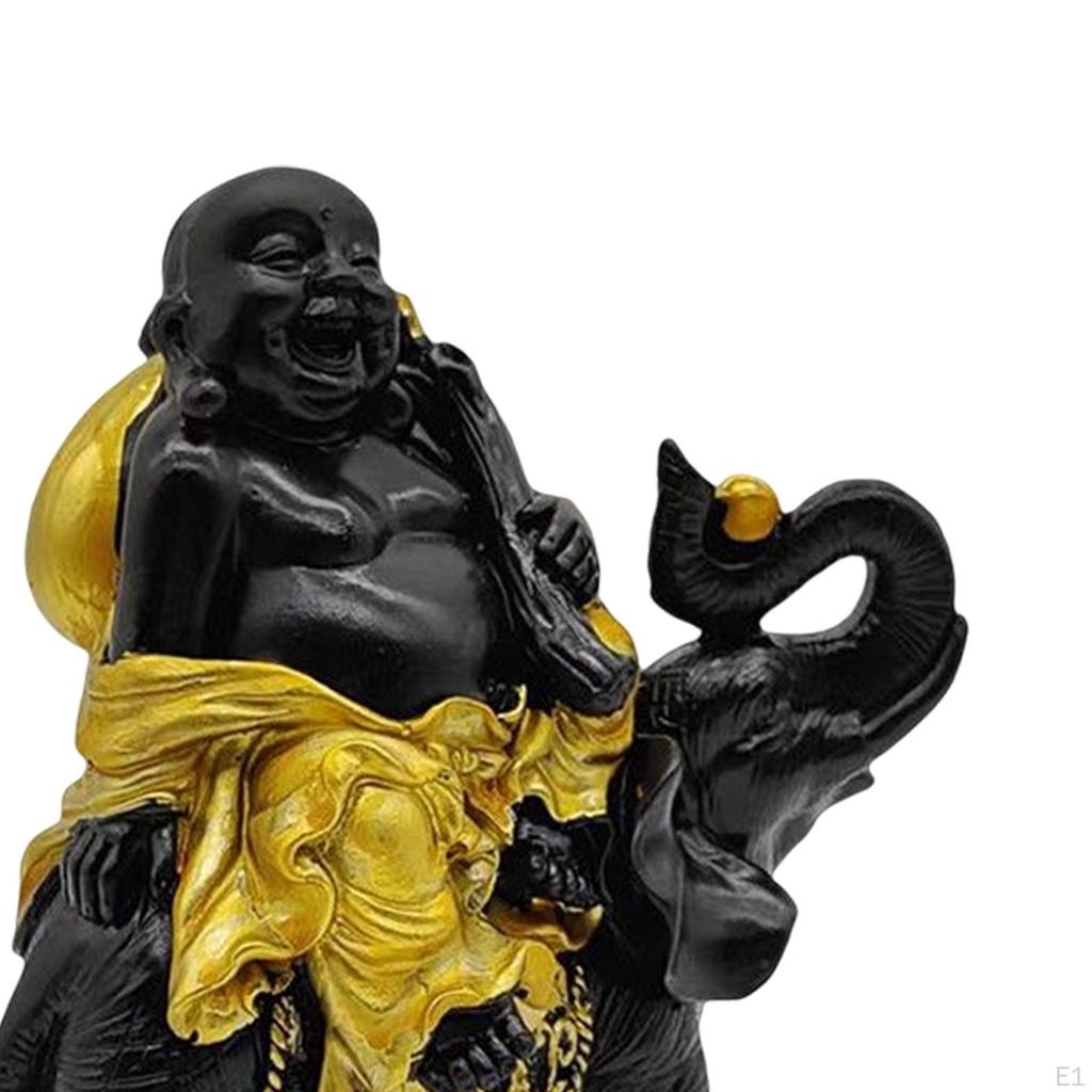 Statue Miniature Figurines Riding Elephant Sculpture Collectible Statuette Ornament Desk Yoga