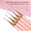 5Pcs Ultra Thin Nail Art Liner Brush Set Fine Detail Striping Drawing Pens Manicure Tools for DIY Nail Design