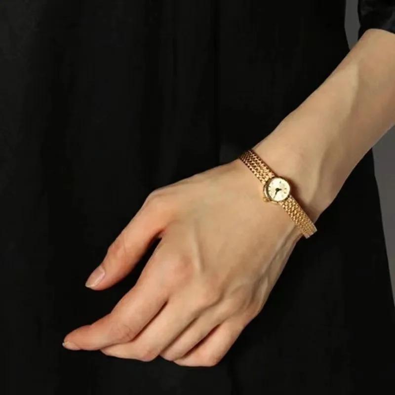 copper 24k gold plated 2021 new design women watch Japanese  exquisite retro small dial advanced watch small  simple waterproof