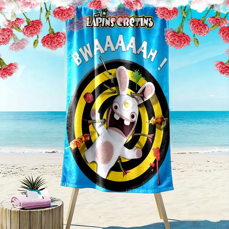Rabbids Invasion Bliss Print Beach Towel, Large Soft Quick Dry Towel for Beach Camping Swimming