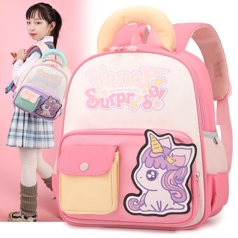 School Bag New Cartoon School Bag Medium and Small Class Boys and Girls To Reduce the Burden of Foreign Style Children Backpack