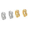 Cute Female White Zircon Stone Hoop Earrings Vintage Fashion Silver Color Wedding  For Women