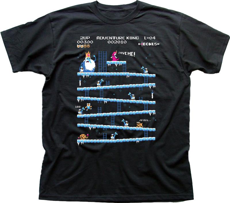 Adventure Time Donkey Kong Arcade game 80s retro black t-shirt OZ9853 S разноцветный