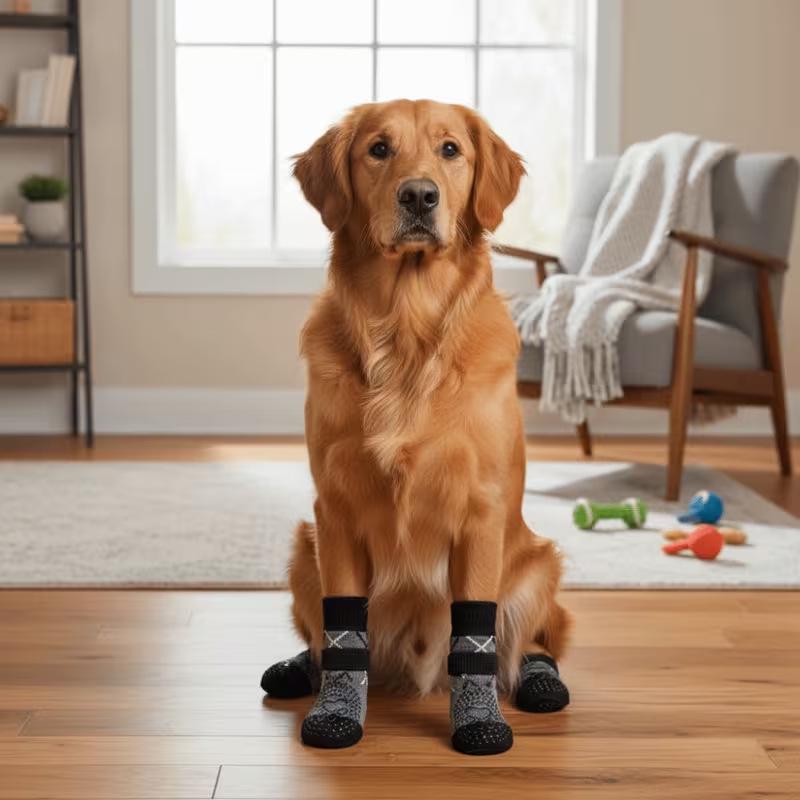 Anti-Slip Floor Socks for Medium and Large Dogs – Pet Socks and Dog Shoes for Indoor Use