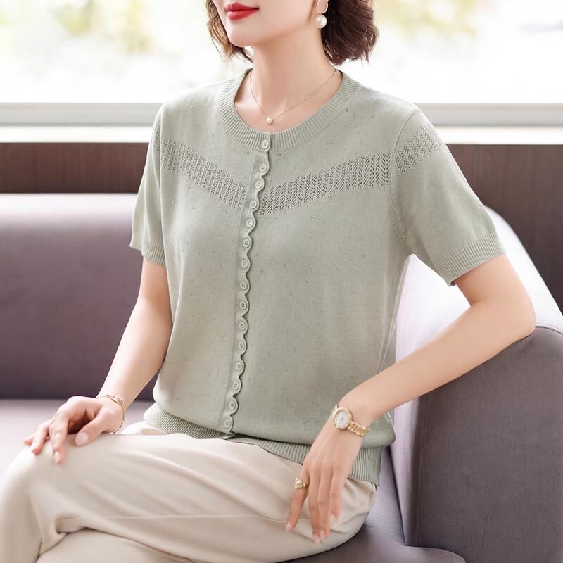 Women s Summer Loose Knit T-Shirt 2XL