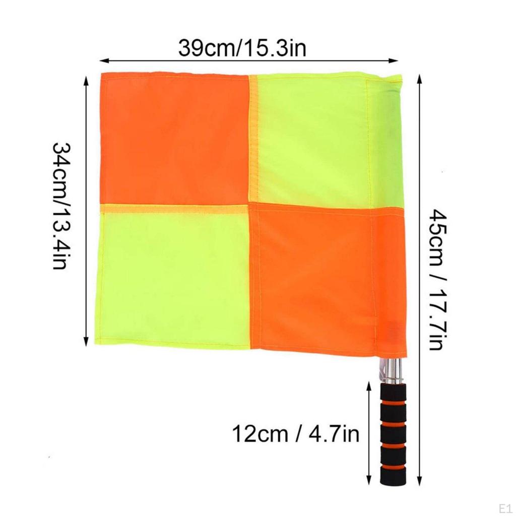 Checkered Sideline Training Use Linesman Flag Set High Visibility Match Official Gear for Referees