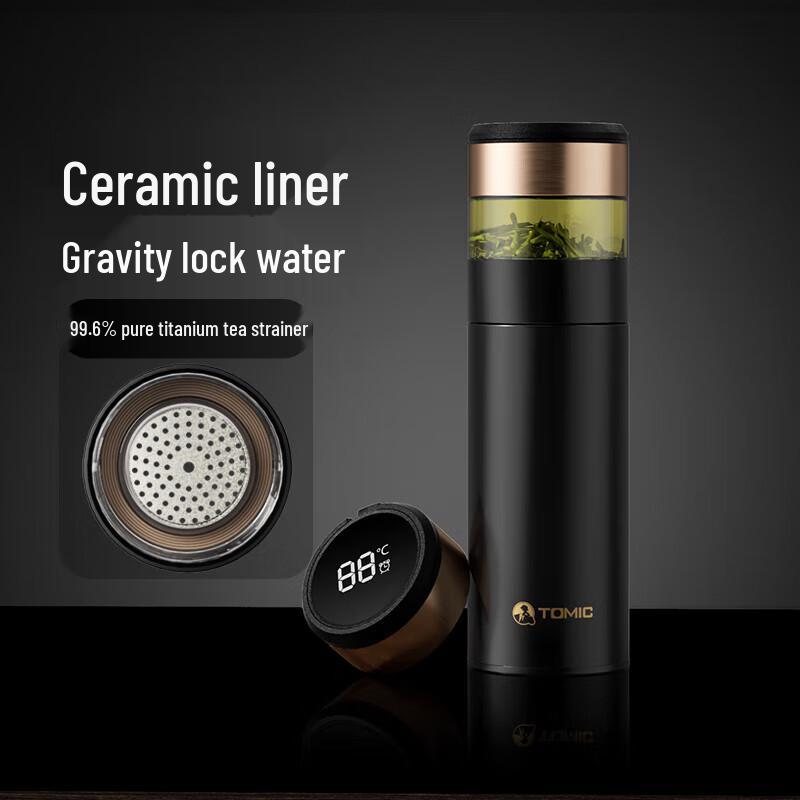 TOMIC Smart Ceramic-Lined Insulated Tea Bottle