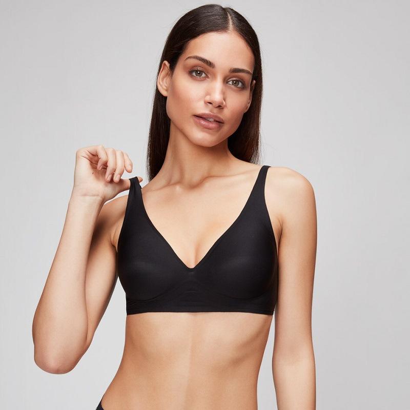 New Seamless Jelly Underwear Women's Deep V Thin Soft Support Comfort Big Chest Small Sexy Bra Cover