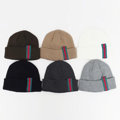 Codzienna Zimowa Czapka Beanie z Trzema Paskami dla Mężczyzn i Kobiet
