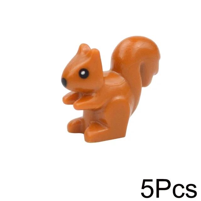 MOC Animals Building Blocks Flamingo Swan Otter Cat Dog Pug Chick Duck Eagle Sheep Owl Rabbit DIY Model Brick Toys for Children