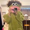 Cartoon Big Mouth Monster Cute Funny Onesie Pajamas Thickened Coral Fleece Homewear for Couples Men Women Autumn Winter Pajamas