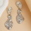 European and American Personality Pleated Heart and Sunflower Alloy Earrings
