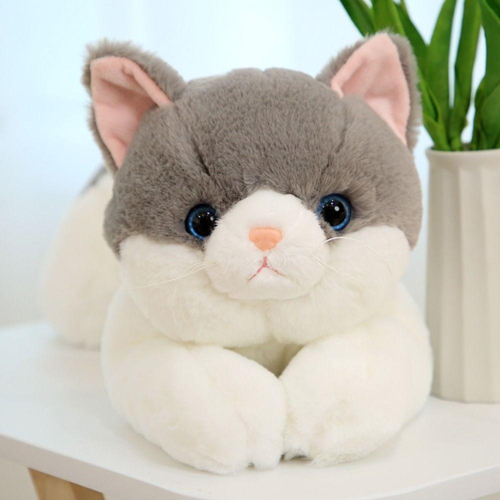50cm Size Imitation Lying Cat Plush Toys Hairy Texture Realistic Cat Plush Toy Birthday Gift