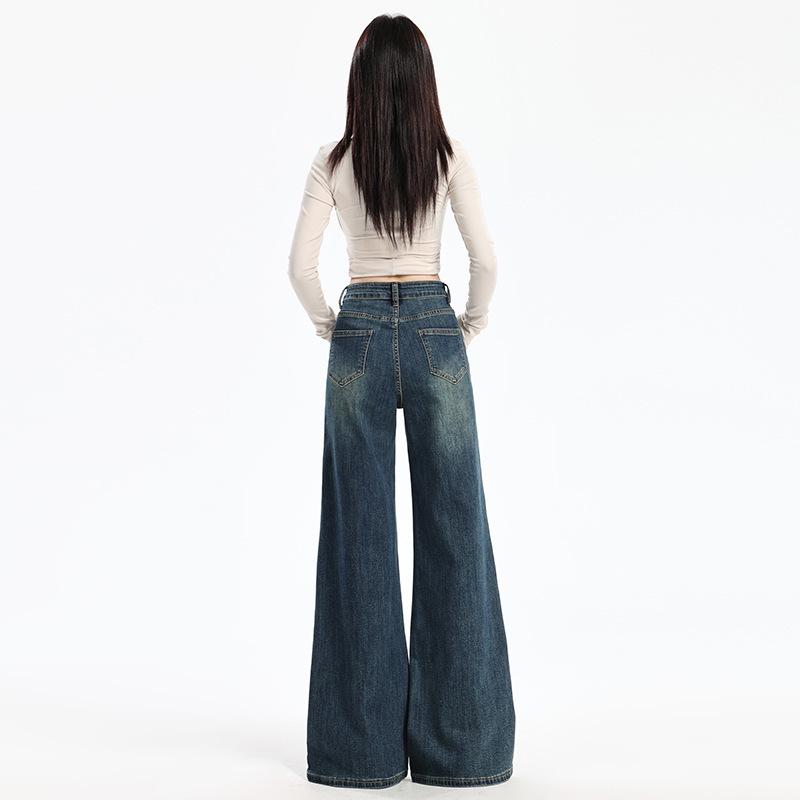 Women's Autumn Style High-waisted Bell-bottom Pants for Women's Autumn Loose Slim Floor Wide-leg Pants for Women's Autumn