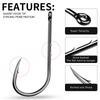 100pcs High Carbon Steel Barbed Live Bait Fishing Hooks 1-6# Single Hook with Hole