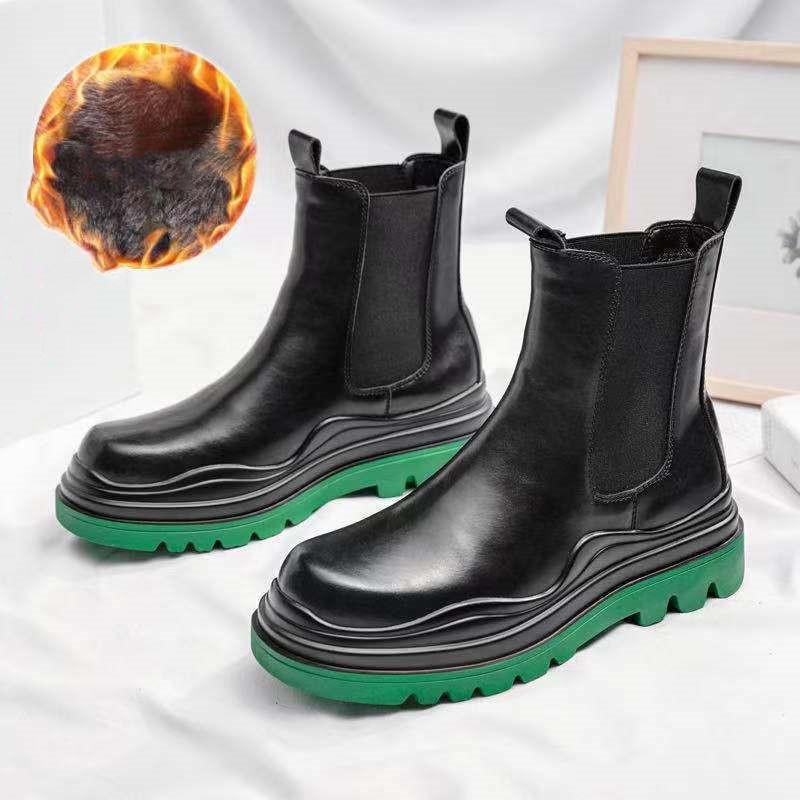 

Модные мужские повседневные ботинки челси осенне-зимняя обувь ковбойские оригинальные кожаные ботинки для вечеринок и банкетов на платформе массивные ботинки на щиколотку мужские 270