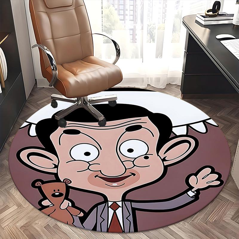 

Mr. Bean Chair Mat - Round Carpet for Home Decor, Office Use, Living Room, Bedroom, Gift Idea0477b 120cm by 120cm