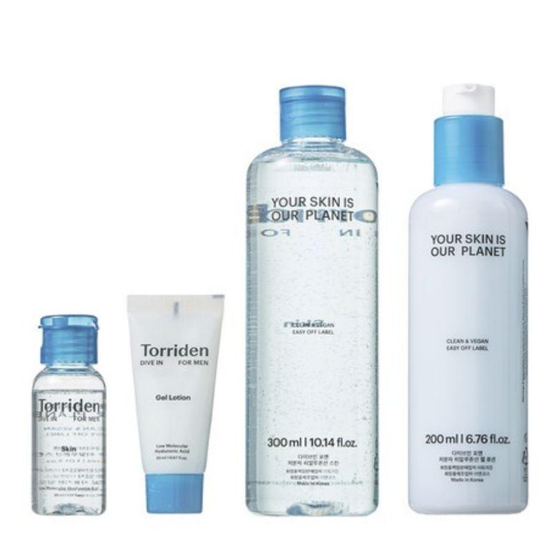 Torriden DIVE-IN For Men Low Molecular Hyaluronic Acid Skin Toner & Gel Lotion Special Set