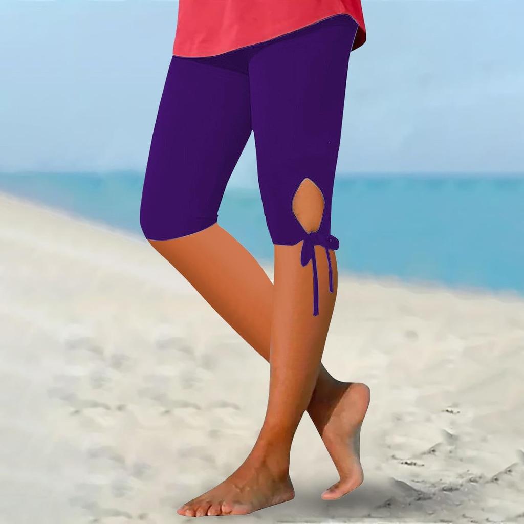 Women's Casual Leggings, Breathable Capris, Color Yoga Pants