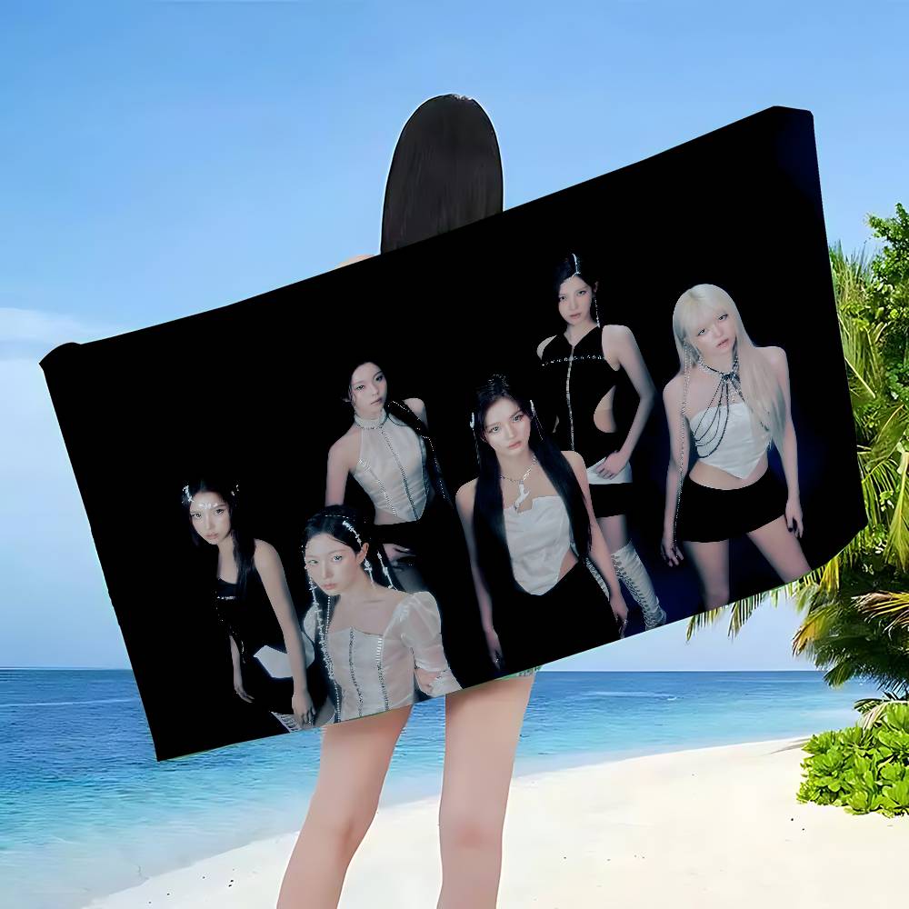 Girlgroup Unique N-NMIXX Beach Towel Colorful Bath Towels For Girl Microfiber Quick Dry Sand Free Beach Yoga Spa Gym Pool