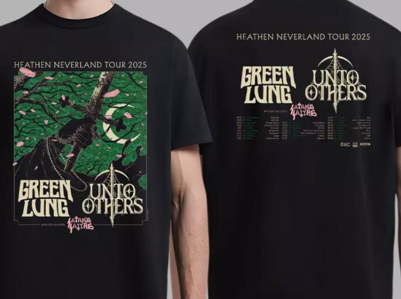 Green Lung And Unto Others And Satans Satyrs Heathen Neverland Tour 2026 Tee XXXXL