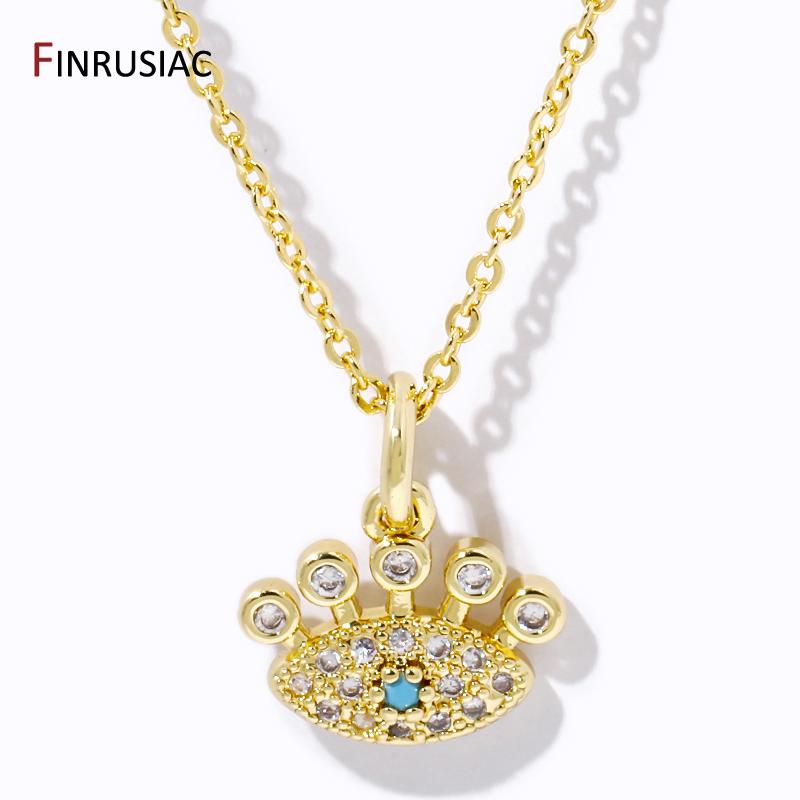 

Fashion Zircon Greek Eye Charm Necklace For Women Gold Color Clavicle Chain Choker Boho Lucky Jewelry Christmas Gifts