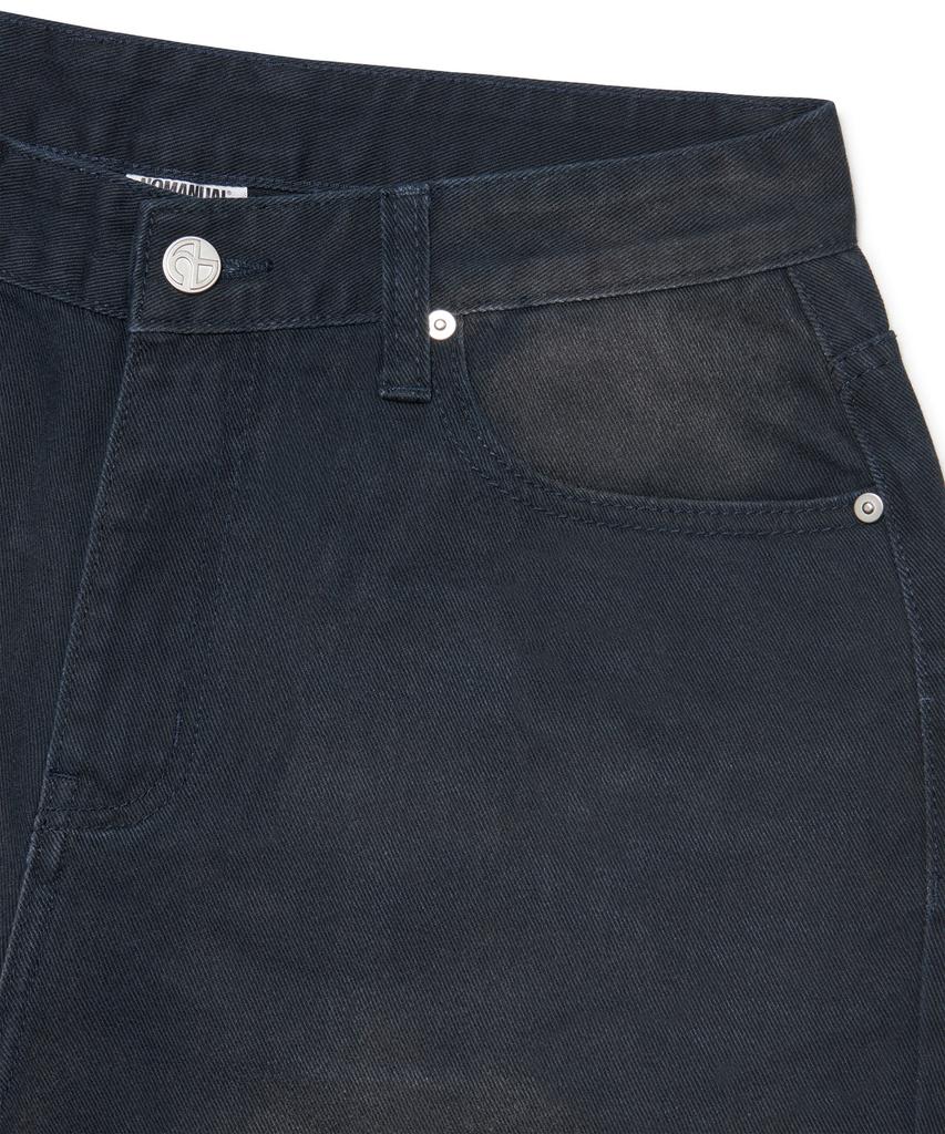 Nomaenyueol Roomy Loose Washed Pants - Washed Blue