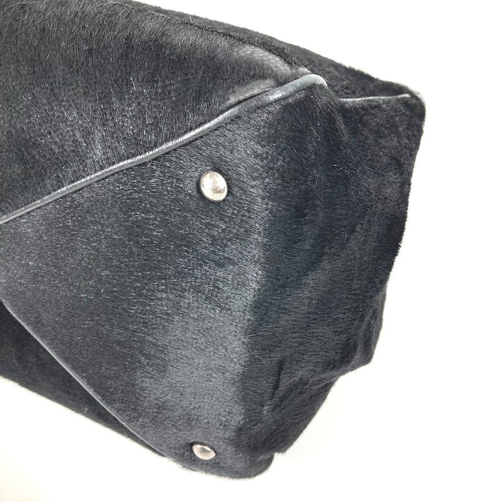 CHANEL Shoulder Bag Hand Bag Tote Bag Pony-Hair / Leather Black