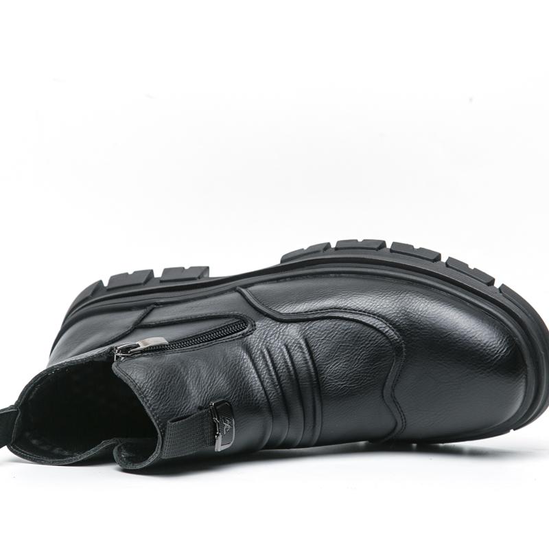 Side zipper high-top riding boots 2026 new autumn and winter soft-soled men's street casual leather shoes trend