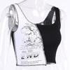 Punk Style Patchwork Tank Tops Aesthetic Letter and Graphic Print Women Color Blocking Sleeveless Top
