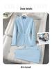 Women's Single-Breasted Navy Blue Long Sleeve Suit Jacket - Professional Spring/Autumn Formal Wear for Managers