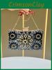 Luxuriöse Handtasche mit Diamantakzenten und Schlossverschluss für den Abend